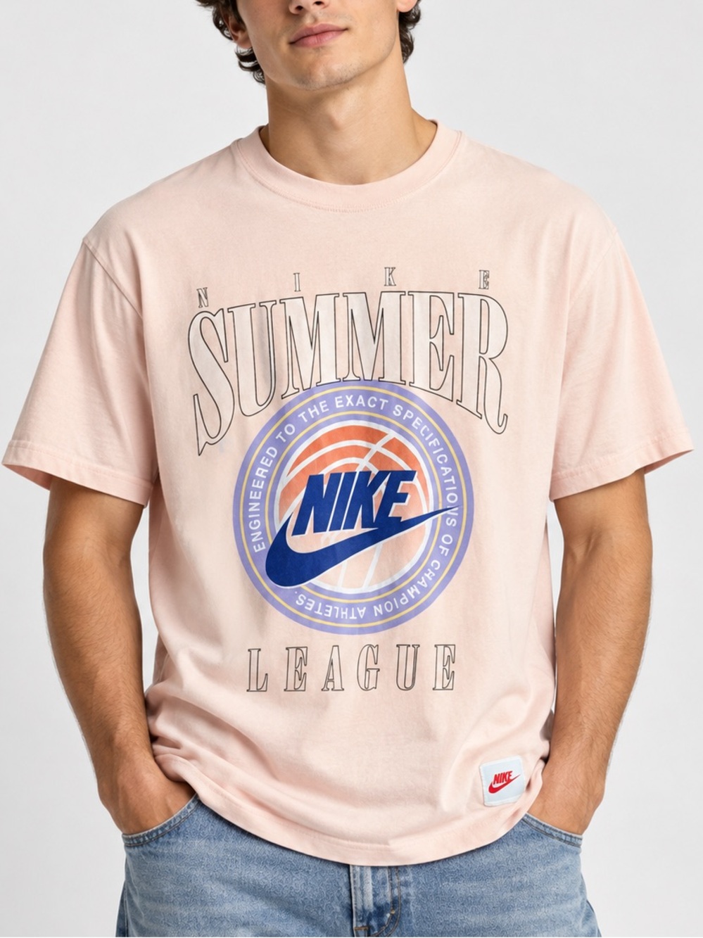 Nike Max90 Summer League Basketball Graphic T-Shirt Pink XL